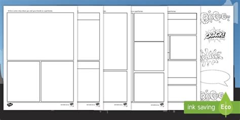 Superhero Comic Strip Template