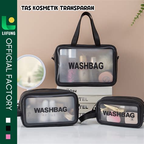 Jual Tas Kosmetik Transparant Washbag Pouch Travel Make Up Bag