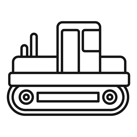 Construction Bulldozer Excavating Land Line Art Icon 49775392 Vector