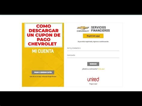 Descargar Un Cupon De Pago Chevrolet Desde El Computador Youtube