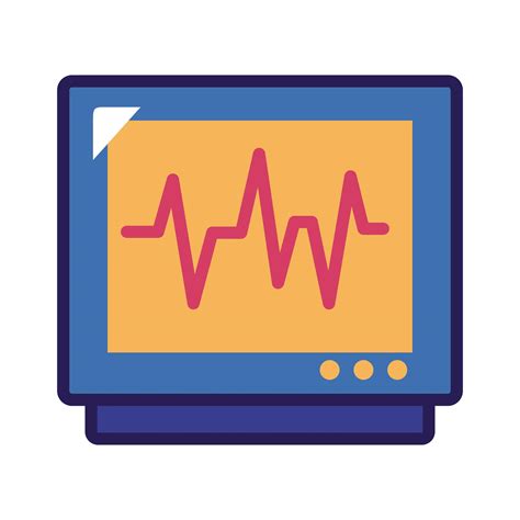 Medical Ekg Machine Cardiology Pulse Line And Fill Icon 2650991 Vector