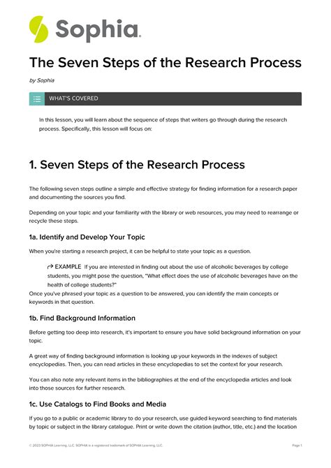 Seven Steps Of The Research Process The Seven Steps Of The Research