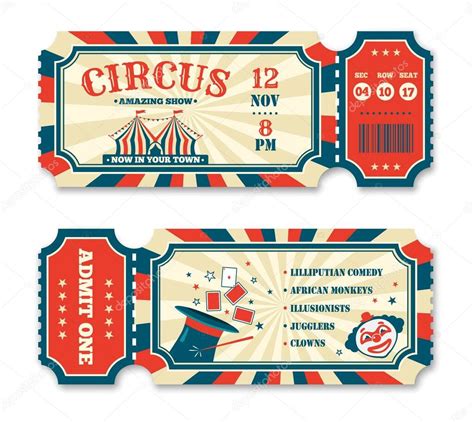 Plantilla De Entradas De Circo Vintage Entradas De Carnaval Antiguas