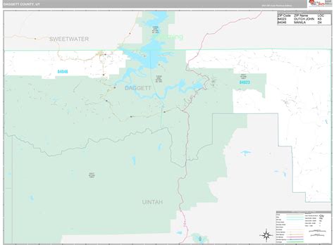 Daggett County, UT Wall Map Premium Style by MarketMAPS - MapSales