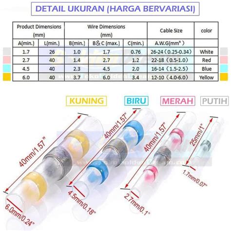 Jual Discount In Hot Seal Wire Connector Sambungan Kabel Waterproof Solder Heat Putih