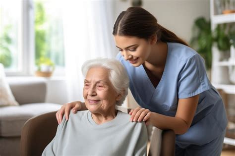 Premium Photo Female Caregiver Assisting An Older Woman