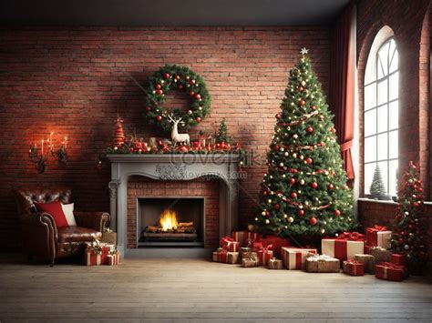 Gratis Foto Christmas Living Room Interior With A Fireplace A Christmas