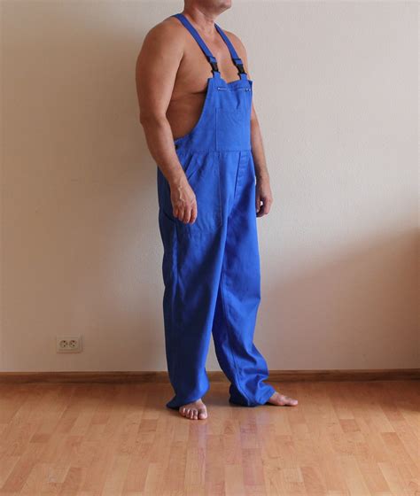 Blue Overalls Men S Work Overalls Blue Jumpsuit Workwear Etsy