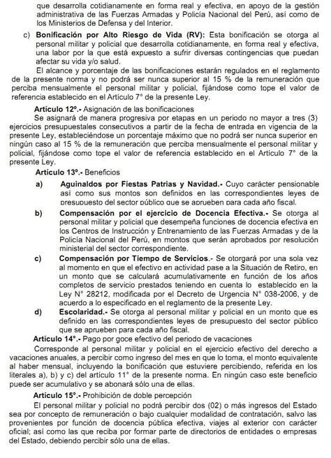 Las Fuerzas Del Orden Ffaa Y Pnp Proyecto De Ley Que Aprueba La