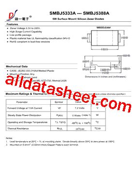 Smbj A Datasheet Pdf Diyi Electronic Technology Co Ltd