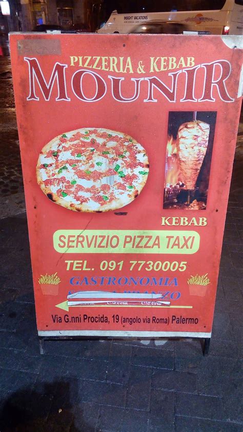 Menu Da Mounir Pizzeria Kebab Palermo