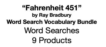 Fahrenheit 451 By Ray Bradbury Word Search Vocabulary Bundle