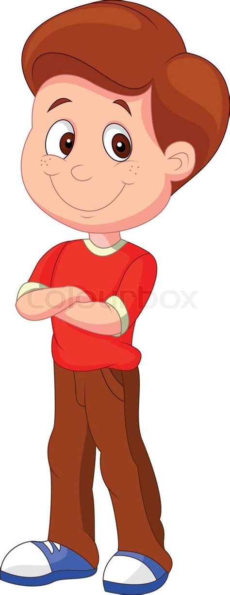 Cute Boy Cartoon Standing Stock Vector Colourbox