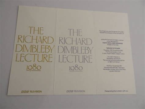 The Richard Dimbleby Lecture (1980) | Ravensbourne University London