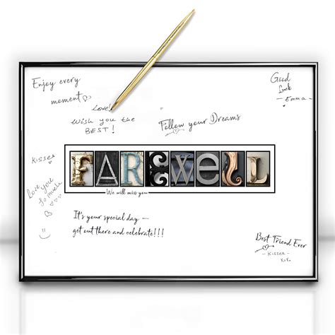 Amazon DOUBLESHOOT Framed Farewell Party Decorations Guest Book