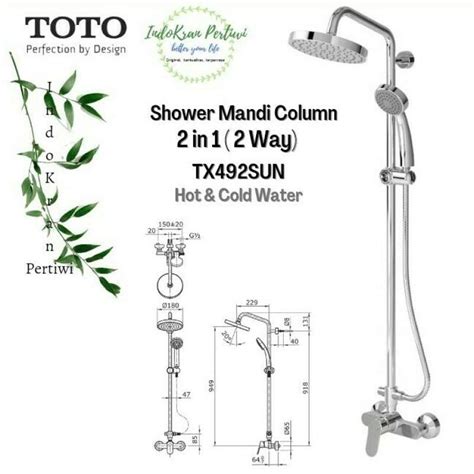Jual Shower Column Set Toto Tx Sun Hot Cold Water Shower Mandi Tiang Di Seller Yama