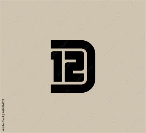 Number 12 and letter D Logo design. D12 or 12D - Elegant universal ...