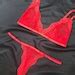 Red Lace Lingerie Set Etsy