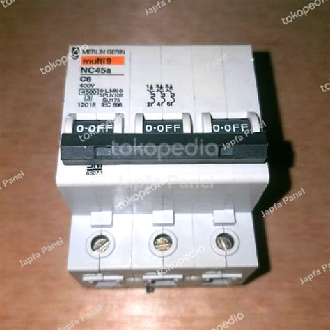 Jual MCB Merlin Gerin Multi9 NC45a 3 Phase C6 6A 4 5kA Original