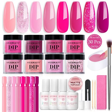 Amazon AZUREBEAUTY Dip Powder Nail Starter Kit With Matte Coat 8