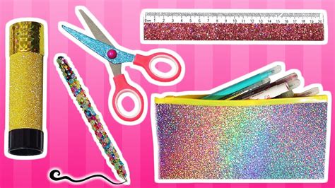 Diy Decora Tus Tiles Escolares Con Glitter O Purpurina Diamantina