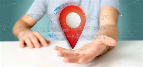 Man Holding A 3d Rendering Pin Holder On A Globe With Coordinate Stock