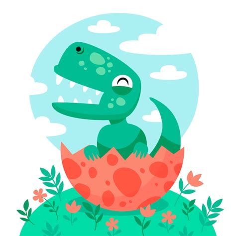 Dinosaurio bebé plano orgánico ilustrado Vector Gratis