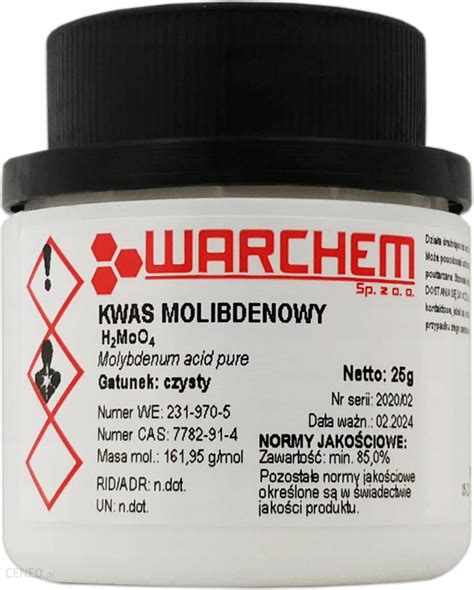 Drobne Akcesoria Medyczne Warchem Kwas Molibdenowy Czysty 25G