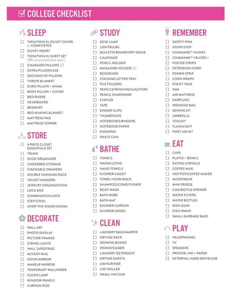 Guides College Checklist Dorm Room Checklist Dorm Checklist