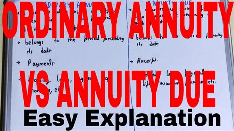 Ordinary Annuity Vs Annuity Due Difference Between Ordinary Annuity And Annuity Due Annuity