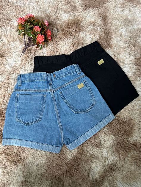 Kit Shorts Jeans Feminino Bolso Sem Rascada Lisa Shein Brasil