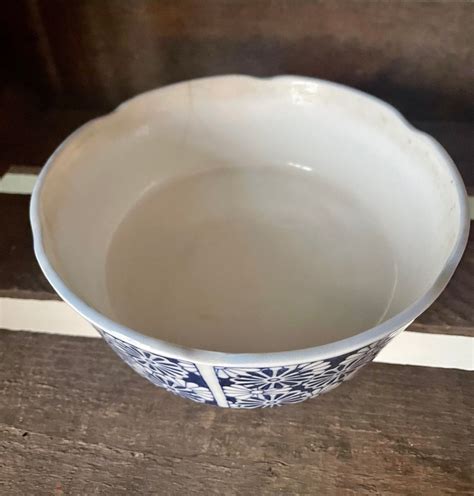 Vintage Omc Otagiri Japan Blue White Flower Floral Ceramic Rice Bowl