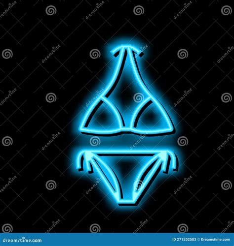 Bikini Summer Clothes For Swimming Neon Glow Icon Illustration Stock Vector Illustration Of