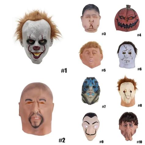 scary halloween mask safe latex horror full face mask kids adult gift