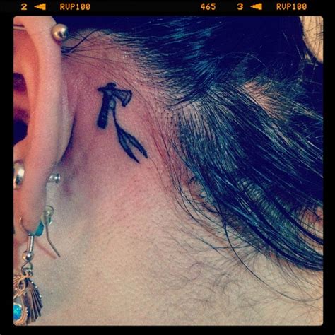 Tiny Tomahawk Tattoo Tattoos Neck Tattoo Sibling Tattoos