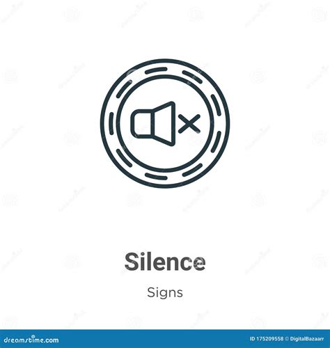 Silence Outline Vector Icon Thin Line Black Silence Icon Flat Vector