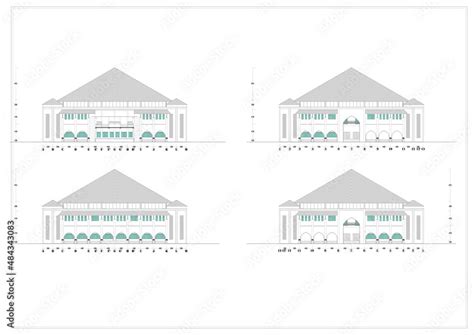 architectural design floor plan  front view stock illustration