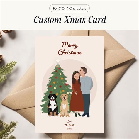 Personalized Cartoon Christmas Cards Etsy