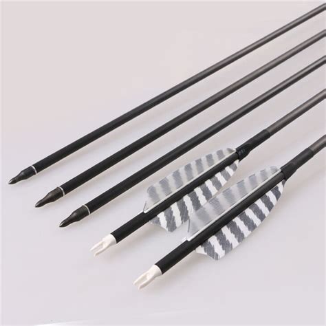 12 Pieces Pure Carbon Shaft Archery Arrow Id 6 2mm Spine 400 Compound