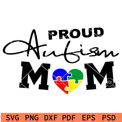 Proud Autism Mom Svg Mom Autism Svg Autism Heart Puzzle Svg Autism