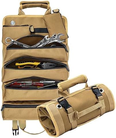 Fsiomo Tool Roll Heavy Duty Tools Organizer Roll Up Tool Bag With 6