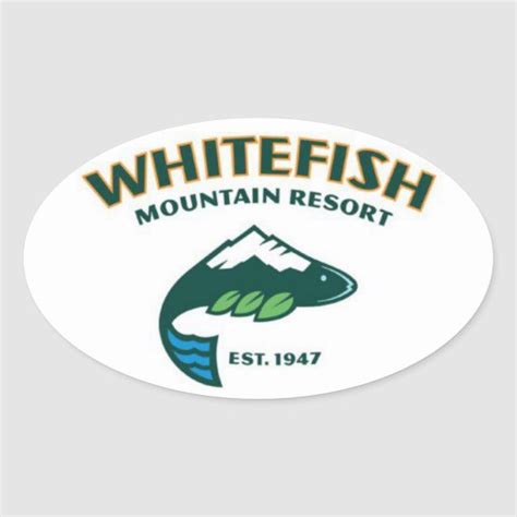 Whitefish Mountain Resort Ski Usa Oval Sticker Snowboarding T Idea