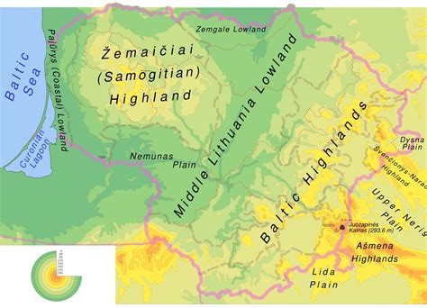 Lithuania physical map - Map of Lithuania physical (Northern Europe ...