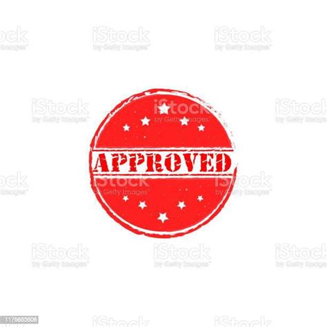 Approved Grunge Retro Red Isolated Stamp On White Background