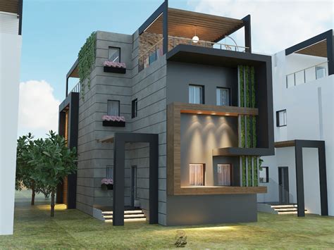 Modern home exterior design on Behance