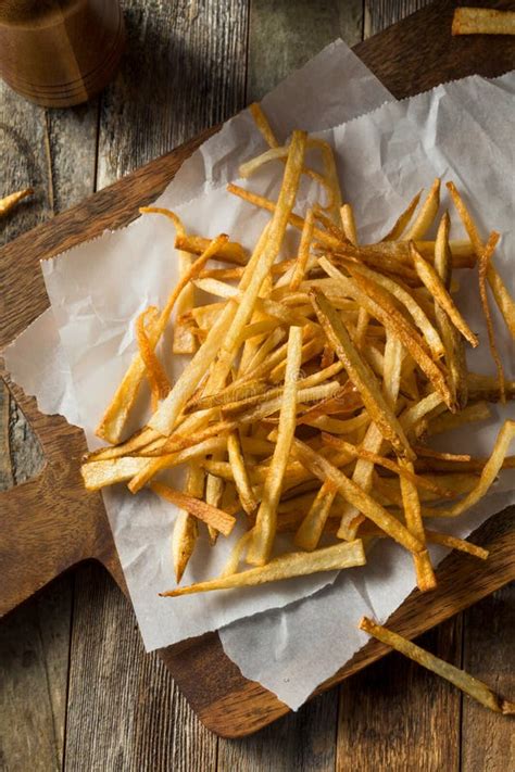 Homemade Shoestring French Fries Stock Photo - Image of snack, greasy ...