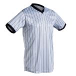 Cliff Keen Gray Pinstripe Ultra-Mesh Performance V-Neck Referee Shirt