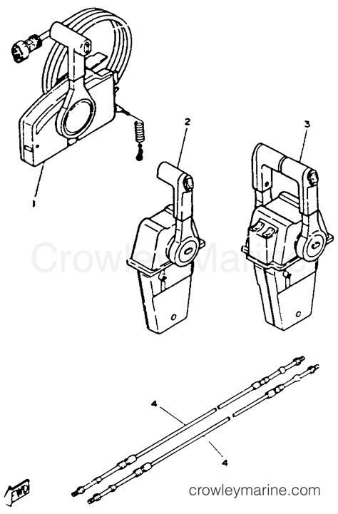 REMOTE CONTROL CABLES 1993 Outboard 115hp C115TLRR Crowley Marine