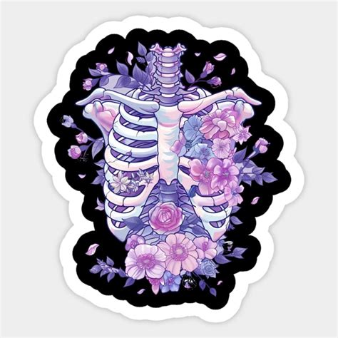 Pastel Goth Kawaii Floral Ribcage Creepy Cute Aesthetic Pastel Goth