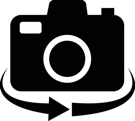 Camera Rotation Icon On White Background Rotate Camera Mode Flat